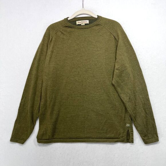 Tommy Bahama Sweater Men M Green 100% Merino Wool Relaxed Fit Classic Everyday - Picture 2 of 11